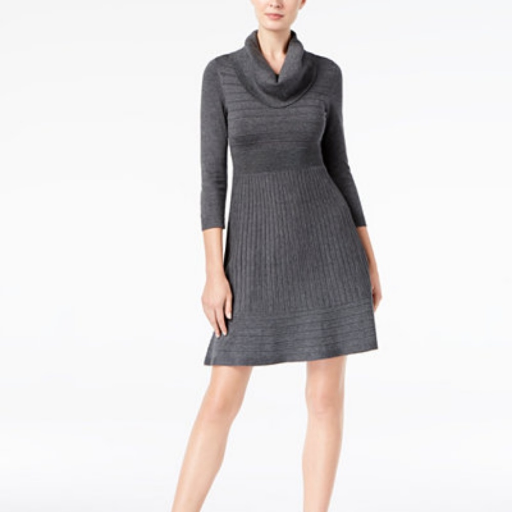 NWOT Ribbed Sweater Dress with Cowl Neck